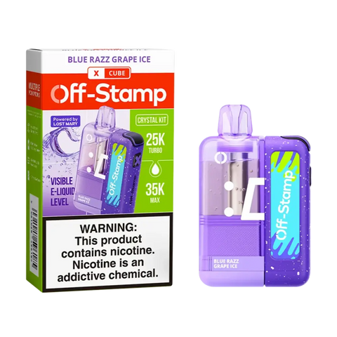 Off-Stamp X-Cube Crystal Kit 35K Puffs - Blue Razz Grape Ice