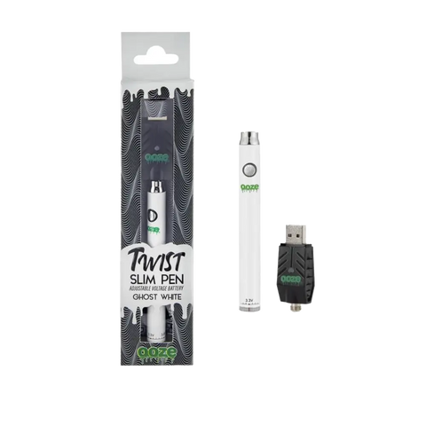 Ooze Twist Slim Pen Battery – 1100mAh - Ghost White